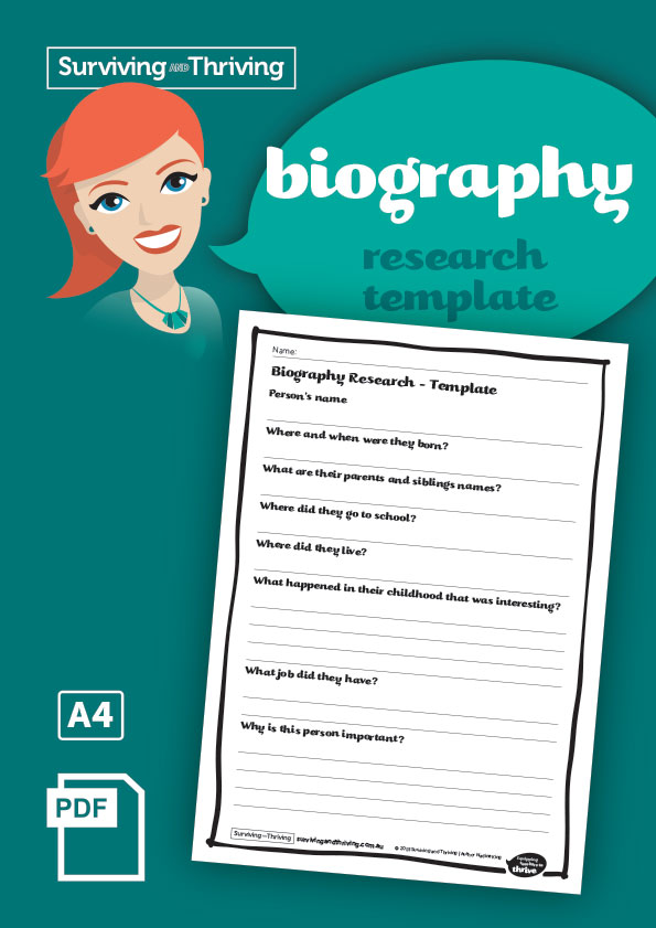 biography research template ks2